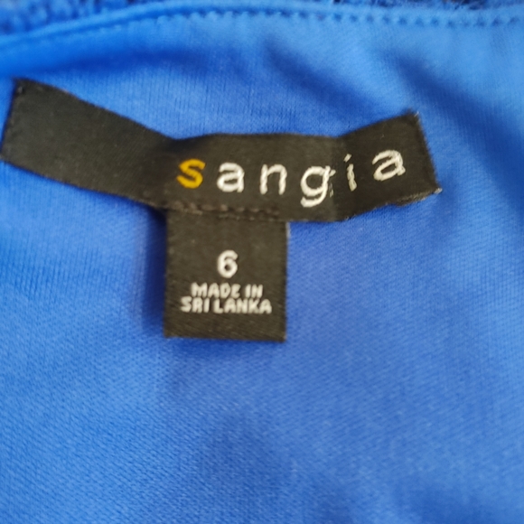 SANGRIA LACE FIT AND FLARE DRESS, BLUE 6 - Picture 6 of 7